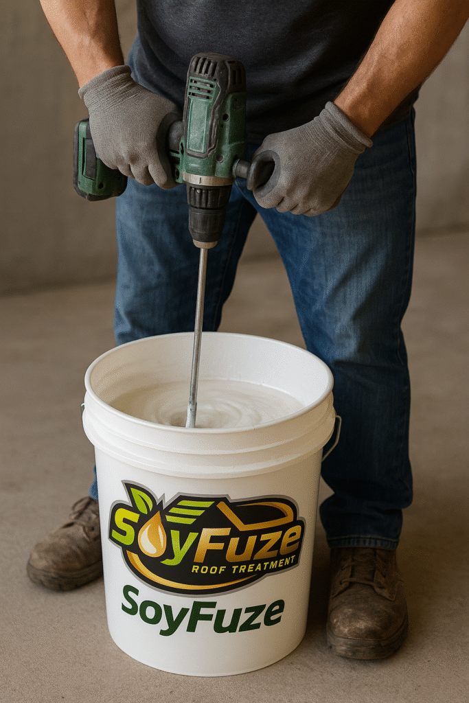 mixing soy oil roof soyfuze