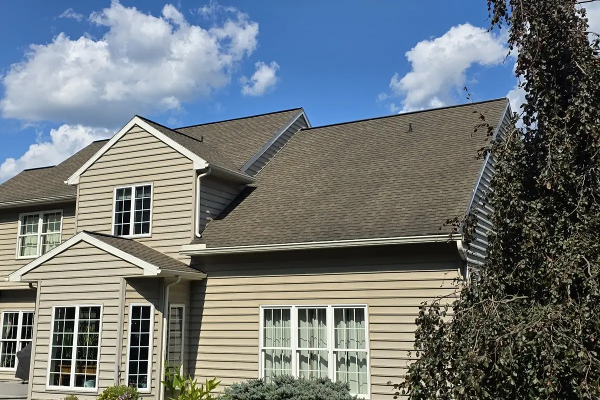 Roof after SoyFuze soy oil treatment, darker even shingles